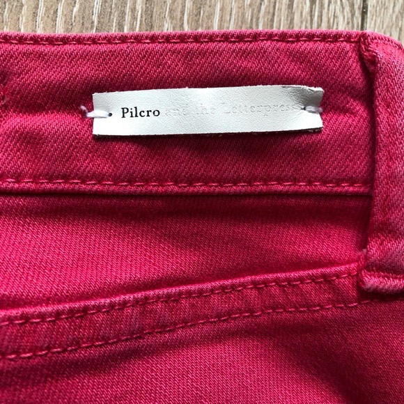 Anthropologie Pilcro and the Letterpress Mid-Rise Skinny Jean Shorts Hot Pink 28 - Picture 10 of 10